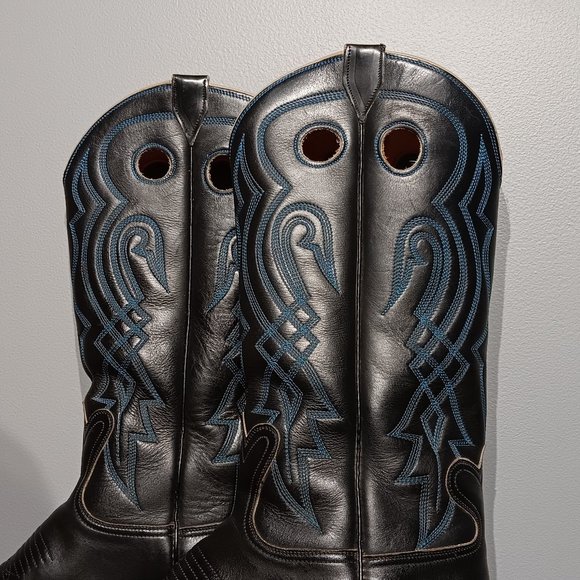 Bowman's Wilson Boot Co. Handmade Custom Leather Cowboy Boots (Men's Size 9) - Picture 5 of 8